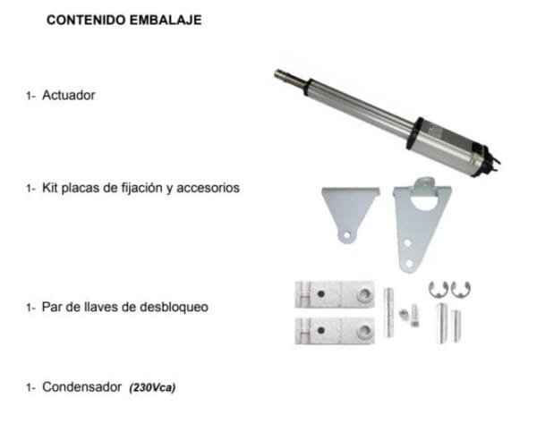 Kit motor puerta batiente abatible 1 hoja serie PM 230v - Imagen 8