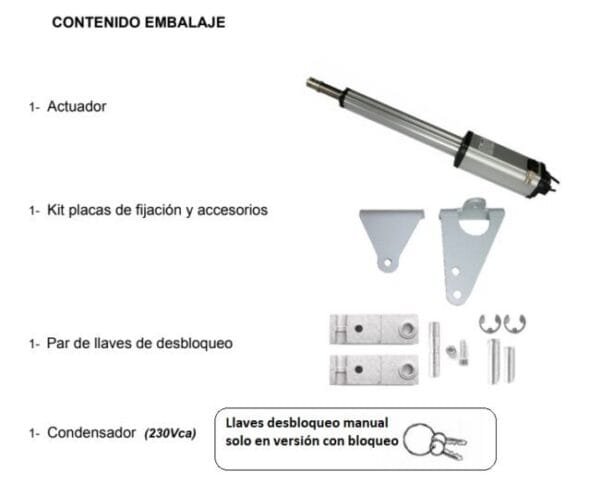 Motor puerta batiente abatible serie PM1 230v - Imagen 2