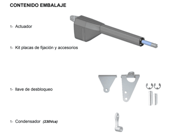 Kit motor doble puerta batiente abatible PM1 SC 400 230v - Imagen 2