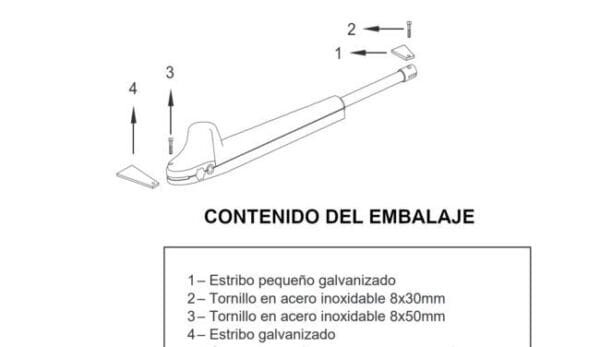 Kit motor puerta batiente abatible serie Traktor 24v - Imagen 6