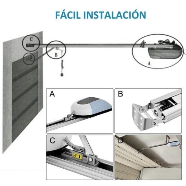 Kit motor puerta de garaje seccional o basculante Anubis 1