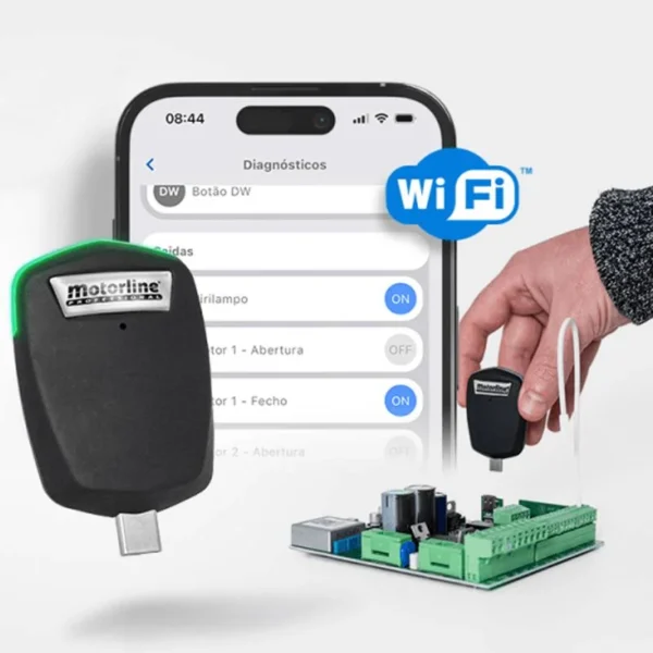 Mconnect link de Motorline, receptor WIFI para conectar en motores de puertas de Motorline, abrir puerta de garaje con el movil