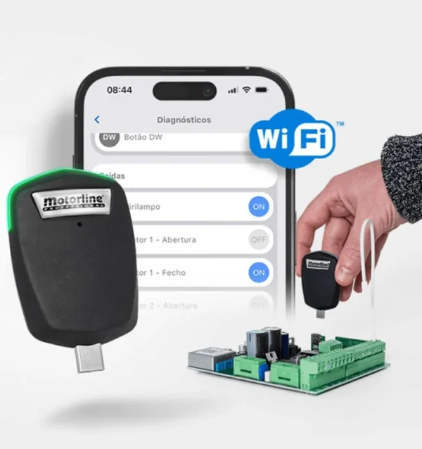 Mconnect link de Motorline, receptor WIFI para conectar en motores de puertas de Motorline, abrir puerta de garaje con el movil