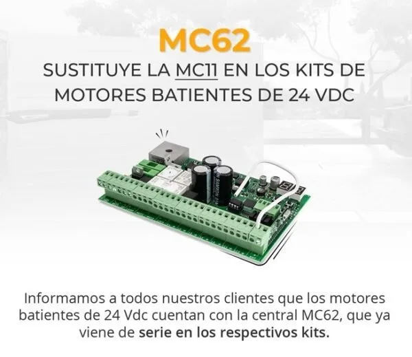 Cuadro control puertas batientes 24V Motorline MC62 2