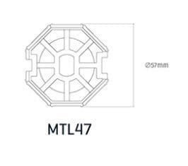 Adaptador eje motor persiana con diámetro de 45mm